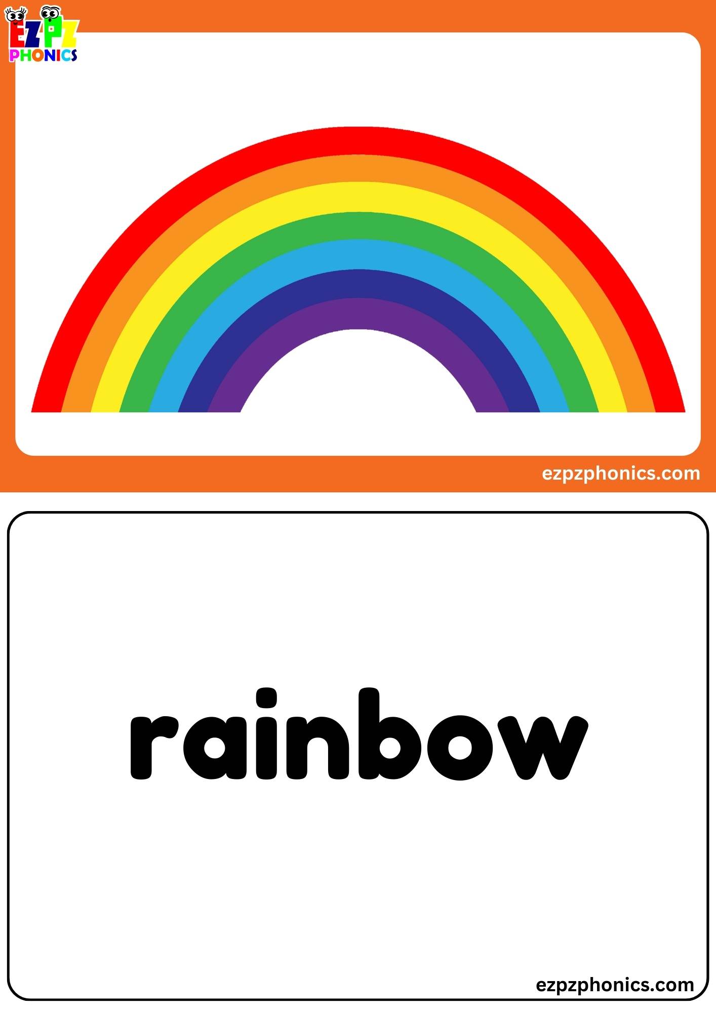 Letter R Free Kindergarten Phonics Alphabet Letter Sounds Flashcards. Words on the Back